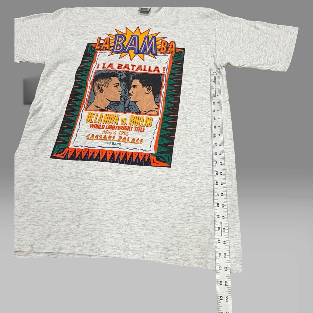 Vintage 1995 Oscar De La Hoya vs Ruelas La Bamba Boxing T Shirt Sz L USA - Picture 5 of 8